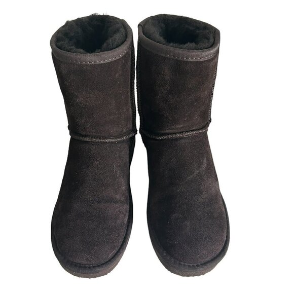 Inspired Ugg Style Brown Suede Sheepskin Boots for Girls US 5 - Picture 3 of 6